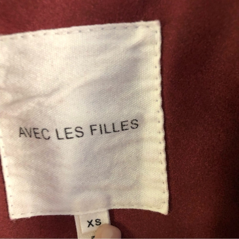 Avec Les Filles Faux Suede Moto Jacket XS Rust Red - Picture 6 of 16